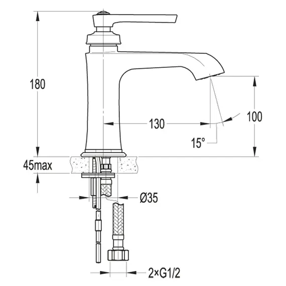 Смеситель на раковину CEZARES LIBERTY-F-LS-01-W0