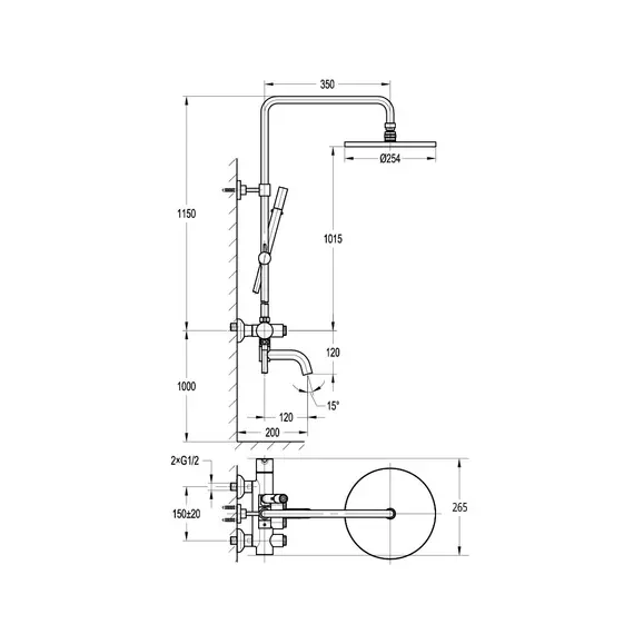 Душевая стойка CEZARES ECO-CVD-01