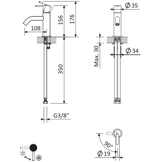 Смеситель для раковины CEZARES LEAF-LSM2-L-01-W0
