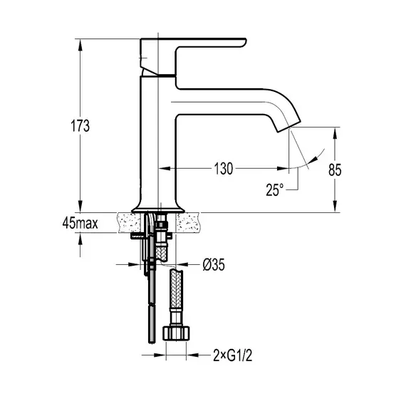 Смеситель для раковины CEZARES ECO-LS-BORO-W0