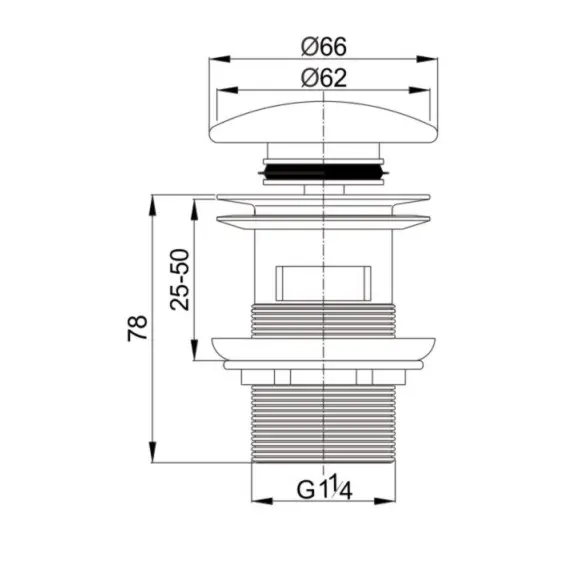 Донный клапан с переливом CEZARES CZR-SAT7-Bi
