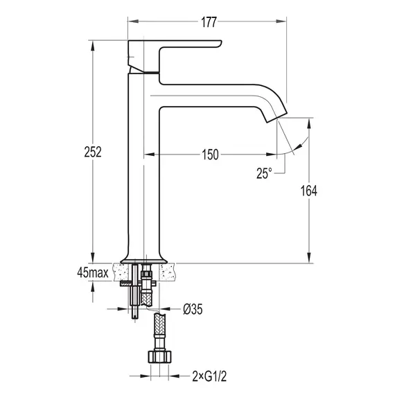 Смеситель для накладной раковины CEZARES ECO-LC-01-W0