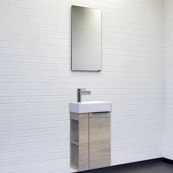 Тумба-умывальник Comforty Матэ-40 дуб дымчатый с раковиной Comforty 9140