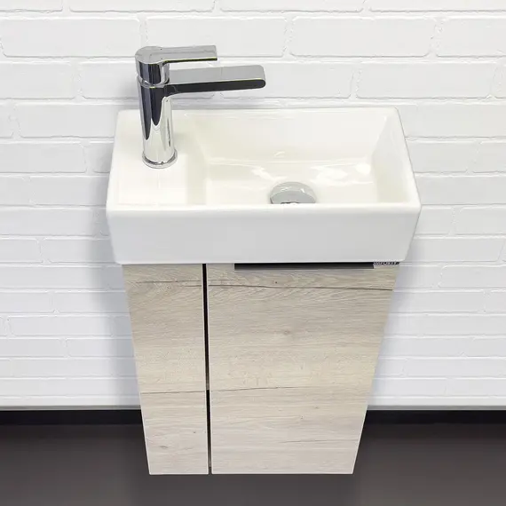 Тумба-умывальник Comforty Матэ-40 дуб дымчатый с раковиной Comforty 9140