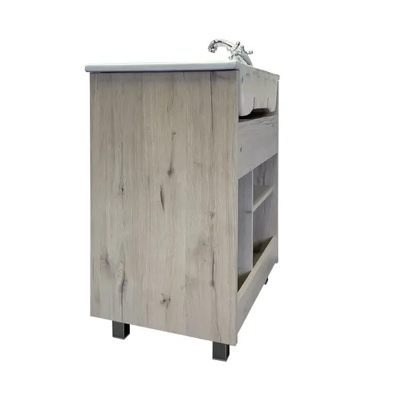 COMFORTY. Тумба-умывальник "Марио-60/75 " дуб дымчатый /сосна с раковиной Quadro 60/75