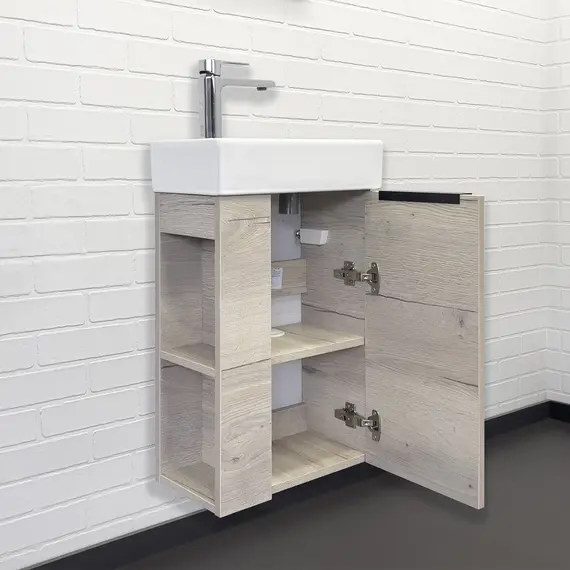 Тумба-умывальник Comforty Матэ-40 дуб дымчатый с раковиной Comforty 9140