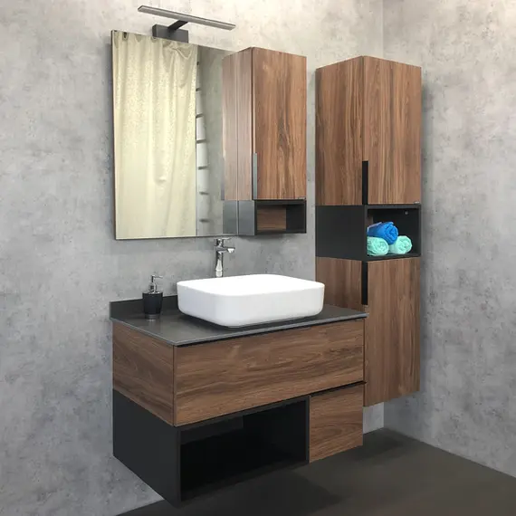 Comforty. Шкаф-колонна Штутгарт-40 дуб тёмно-коричневый