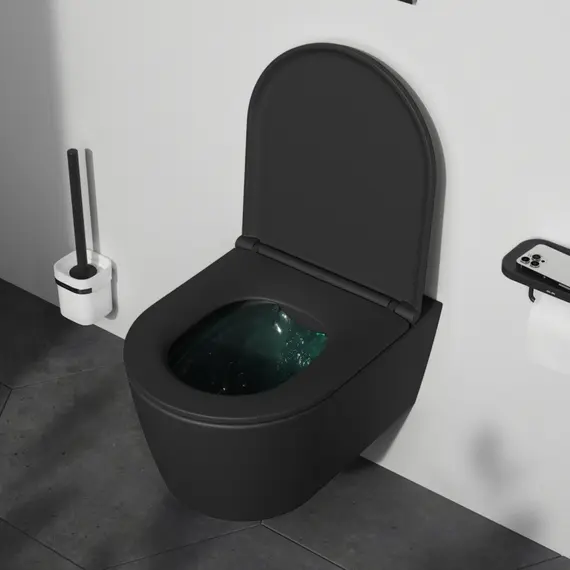 AM.PM Func подвесной унитаз 49 см FlashClean с сиденьем микролифт, черн мат