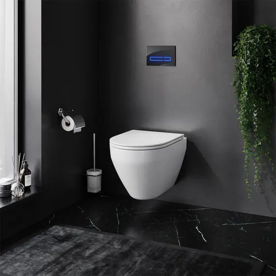 AM.PM Инст с клав Touchless Pro стекло, чёрн с подв унит Spirit V2.0 FlashClean с сид м/л