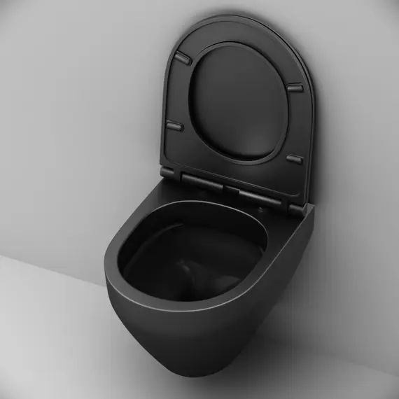 AM.PM Spirit V2.0 подвесной унитаз FlashClean с сиденьем микролифт, черн мат