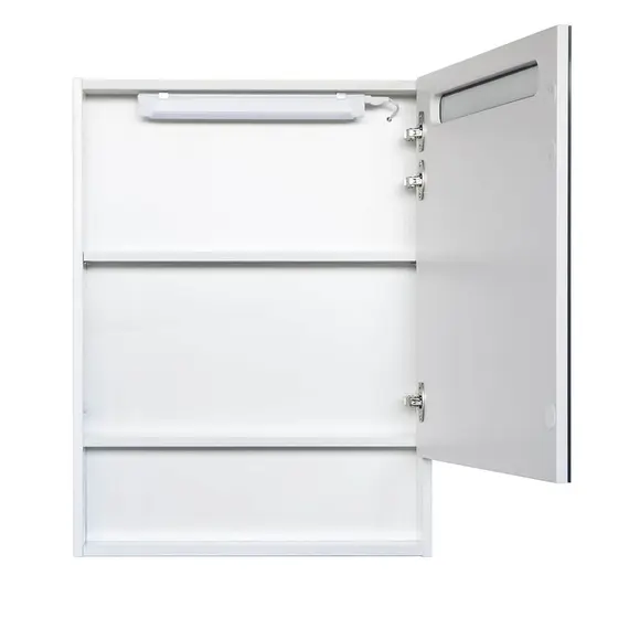 Зеркало-шкаф Comforty Никосия-60 LED-подсветка дуб белый