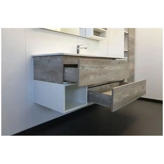 COMFORTY. Тумба-умывальник "Турин" дуб белый /бежевый с раковиной COMFORTY