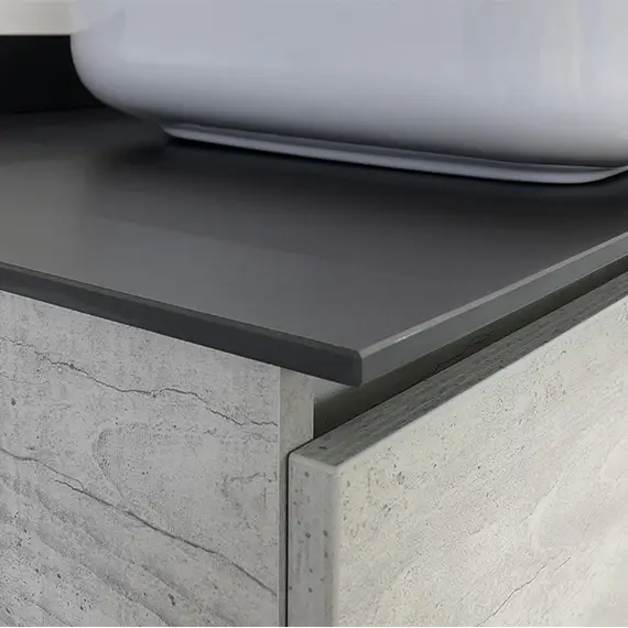 Тумба-умывальник Comforty Прага-120 дуб белый с графитовой столешницей с раковиной