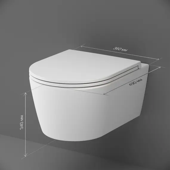 AM.PM Func подвесной унитаз 49 см FlashClean с сиденьем микролифт, бел мат