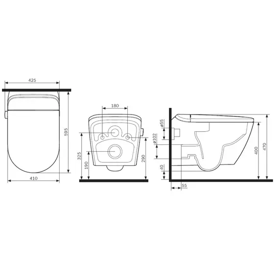AM.PM Sensation подвесной унитаз с интегрированным электронным биде TouchReel