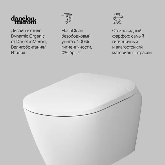 AM.PM Sensation подвесной унитаз с интегрированным электронным биде TouchReel