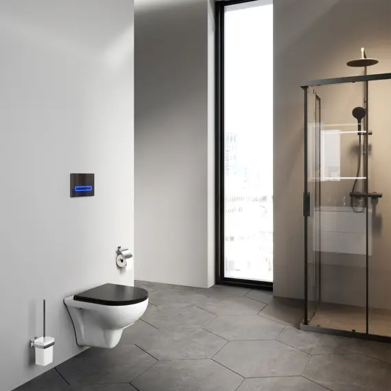 AM.PM  Gem подвесной унитаз FlashClean с черным матовым сиденьем микролифт