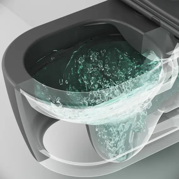 AM.PM Func подвесной унитаз 49 см FlashClean с сиденьем микролифт, черн мат