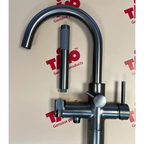 Смеситель напольный для ванны с душем Timo Saona 2310/18Y-CR черное золото