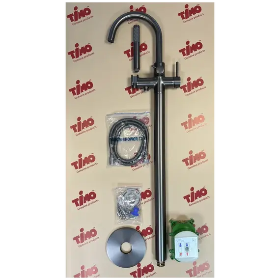 Смеситель напольный для ванны с душем Timo Saona 2310/18Y-CR черное золото