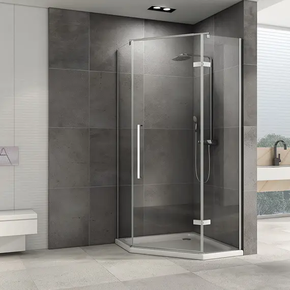 Душевой уголок ABBER Ewiges Wasser прозрачное , профиль хром