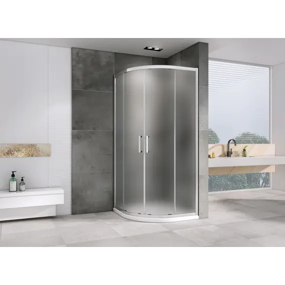 Душевой уголок ABBER Schwarzer Diamant  трапеция , матовое/хром