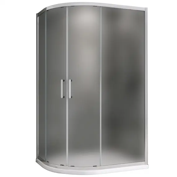 Душевой уголок ABBER Schwarzer Diamant асимметричный , матовое/хром