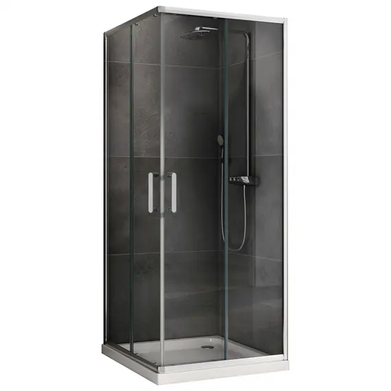 Душевой уголок ABBER Schwarzer Diamant квадрат , прозрачное/хром