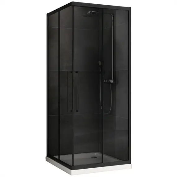 Душевой уголок ABBER Schwarzer Diamant квадрат , тонированное/черный