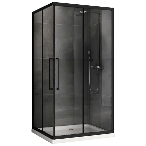 Душевой уголок ABBER Schwarzer Diamant прямоугольный , прозрачное/черный