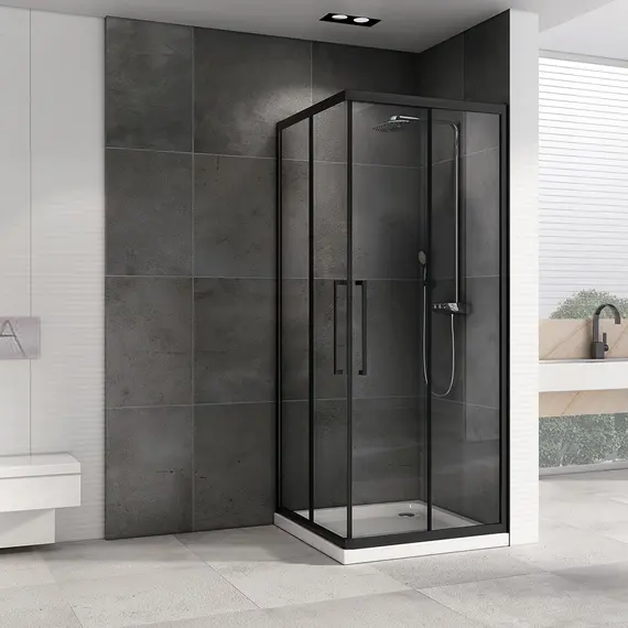 Душевой уголок ABBER Schwarzer Diamant квадрат , прозрачное/черный