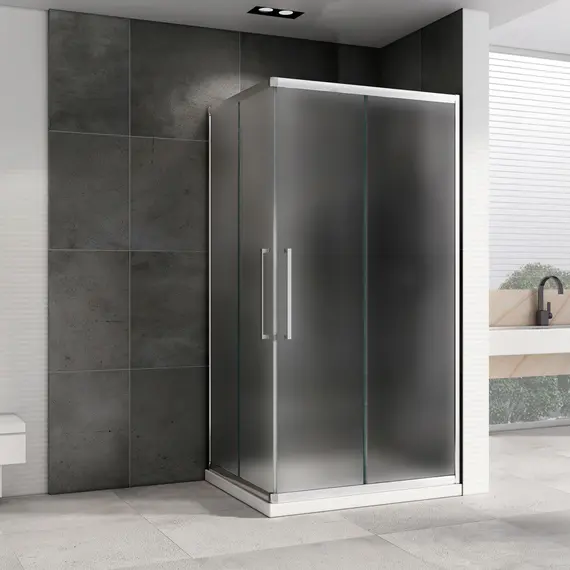 Душевой уголок ABBER Schwarzer Diamant прямоугольный, матовое/хром