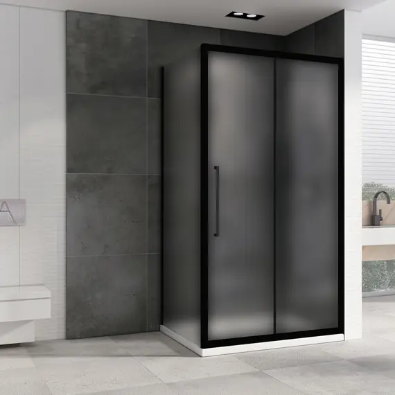 Душевой уголок ABBER Schwarzer Diamant прямоугольный , в угол , матовое/черный