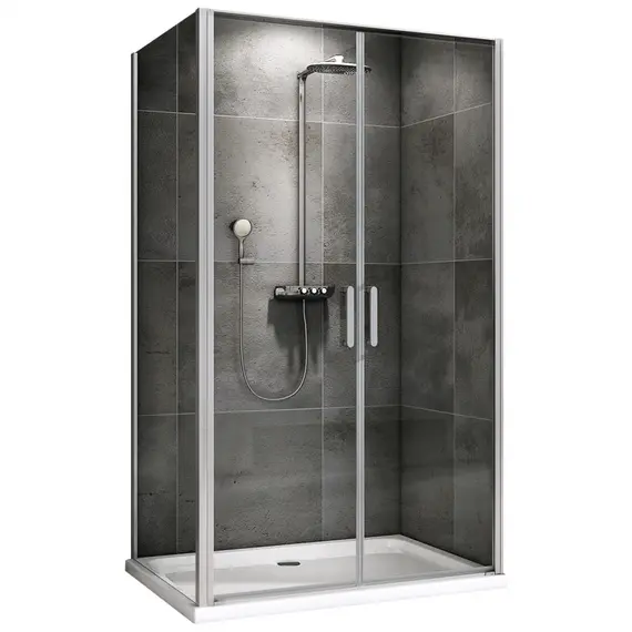 Душевой уголок ABBER Sonnenstrand  прозрачное/хром , в угол