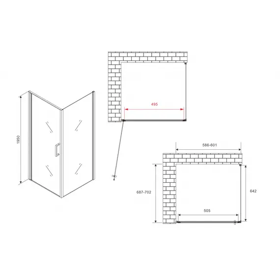 Душевой уголок ABBER Sonnenstrand  прозрачное/хром , в угол