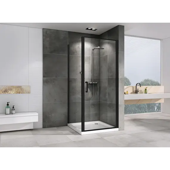Душевой уголок ABBER Sonnenstrand  прозрачное/черный , в угол