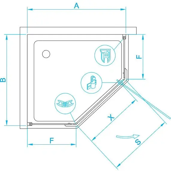 Душевой уголок RGW PA-081 хром сатин