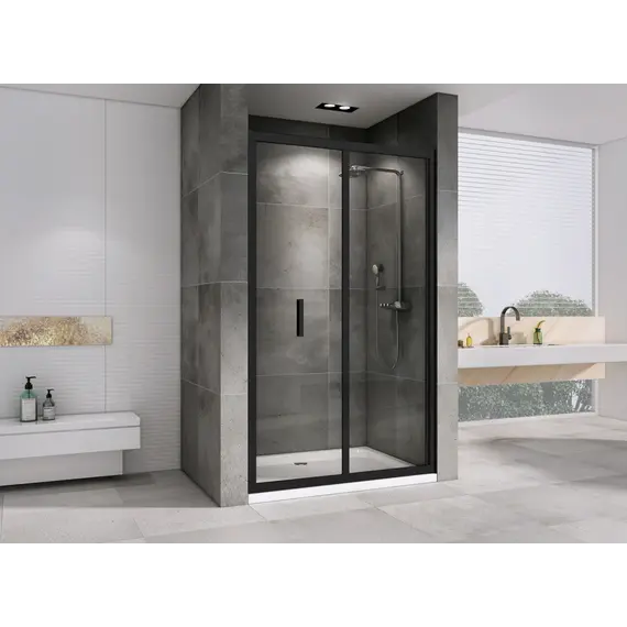 Душевая дверь ABBER Sonnenstrand прозрачное/черный складная