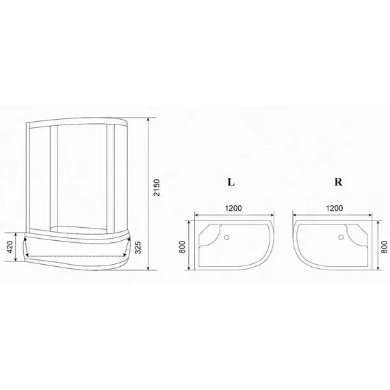 Кабина душевая  EF1221L/R  PARLY