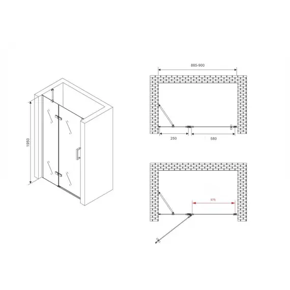 Душевая дверь ABBER Zart распашная