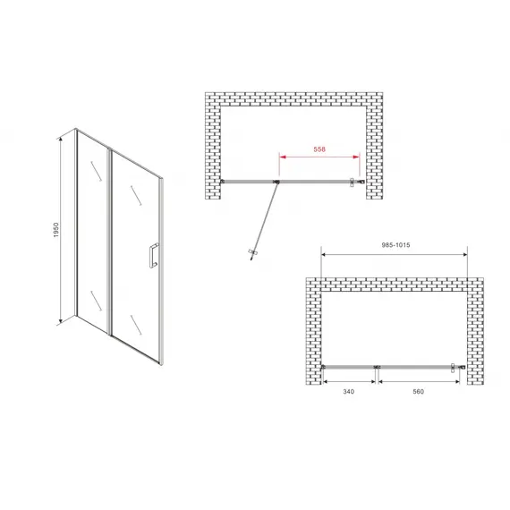 Душевая дверь ABBER Sonnenstrand  матовое/хром
