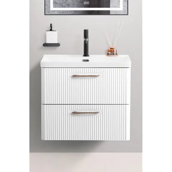 Тумба с раковиной подвесная BelBagno DUE Bianco Lucido