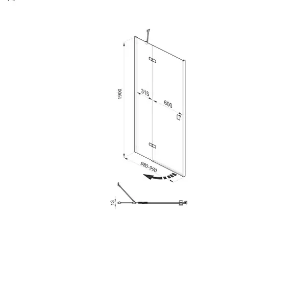 Душевая дверь  Triton Бруно 99х190