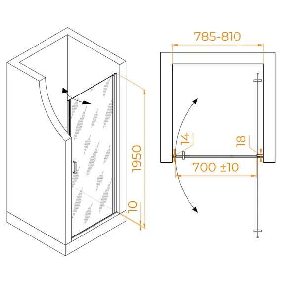 Душевая дверь RGW LE-003