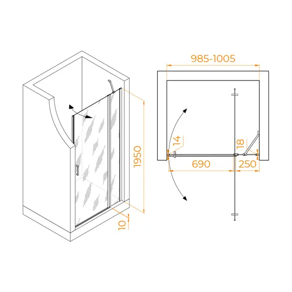 Душевая дверь RGW LE-004Gr