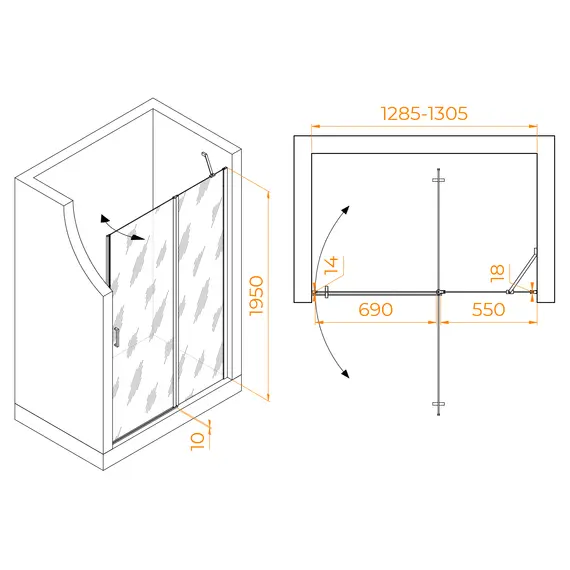 Душевая дверь RGW LE-004Gr