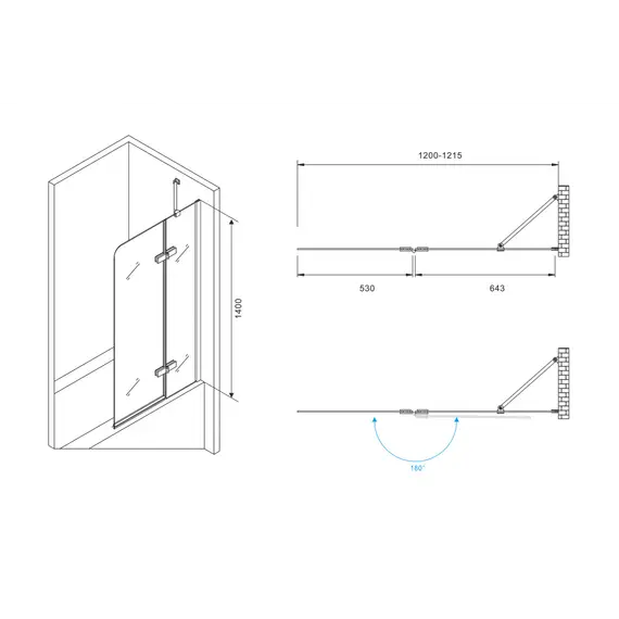 Шторка на ванну ABBER Ewiges Wasser AG51120