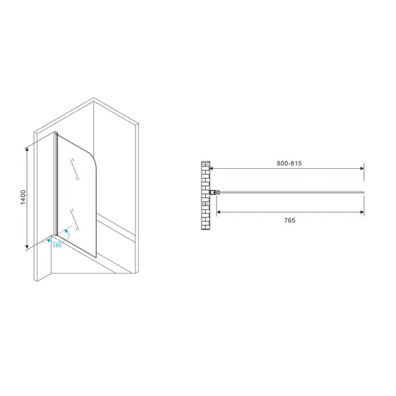 Шторка на ванну ABBER Ewiges Wasser AG52080B