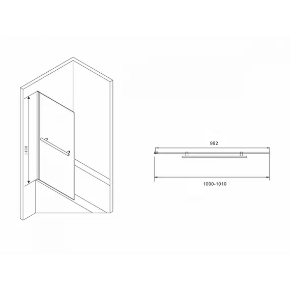 Шторка на ванну ABBER Immer Offen
