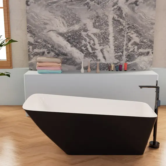 Ванна акриловая Frank F6106 White/Black 170х80